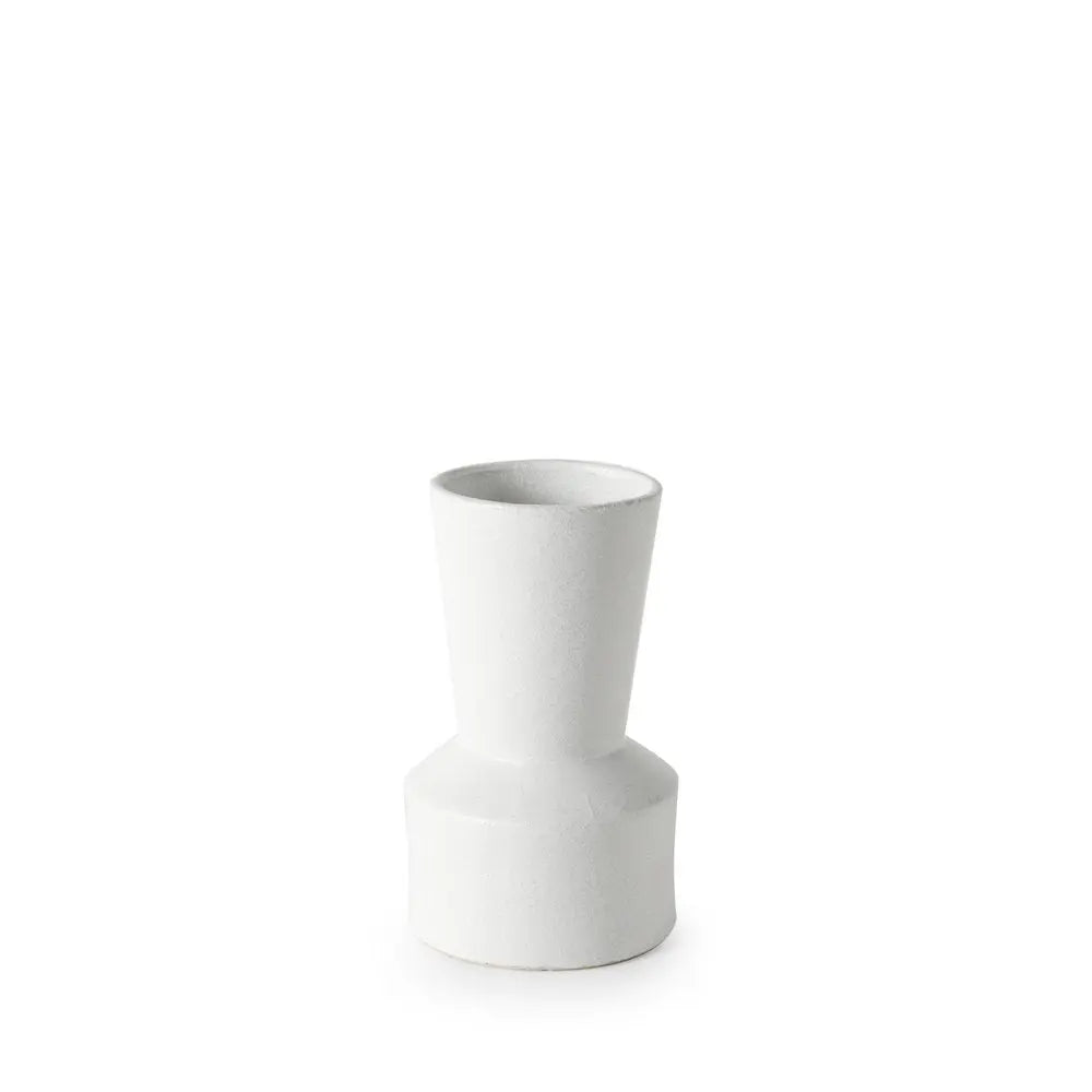 9" White Abstract Cylinder Ceramic Table Vase HomeRoots