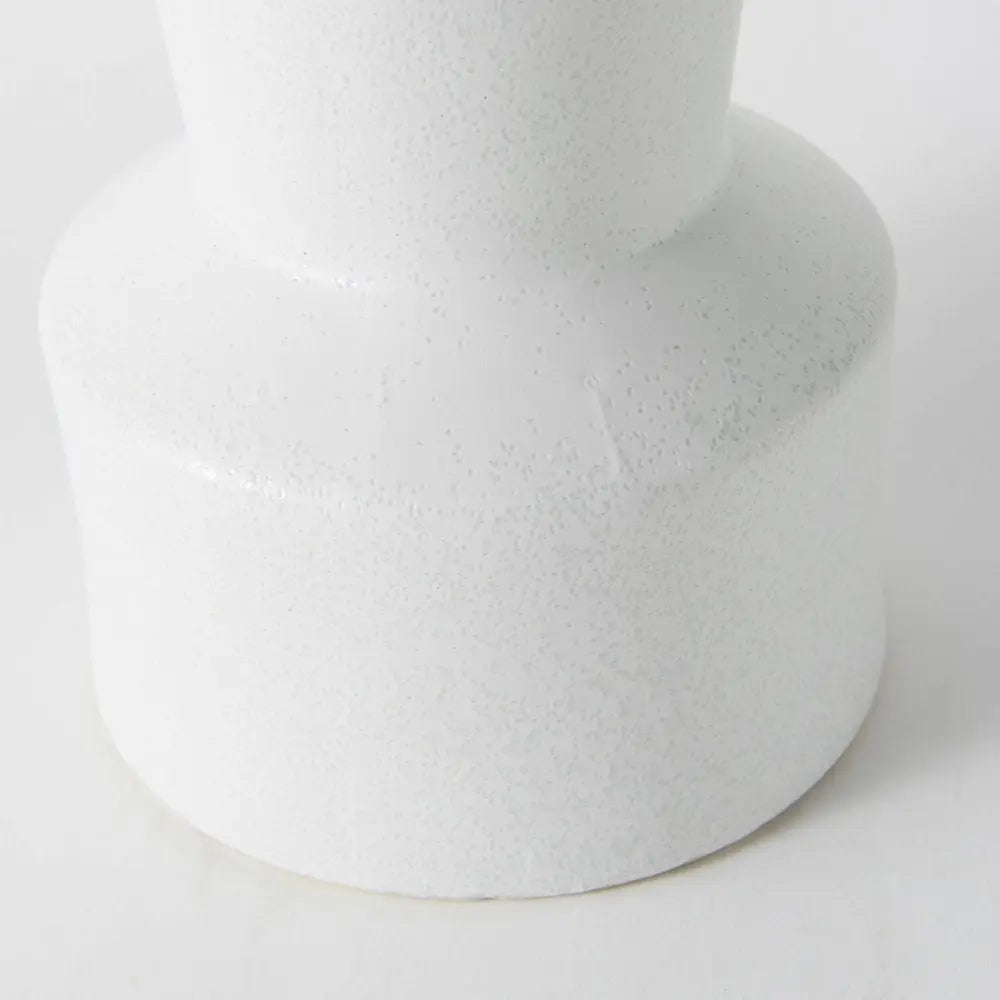 9" White Abstract Cylinder Ceramic Table Vase HomeRoots