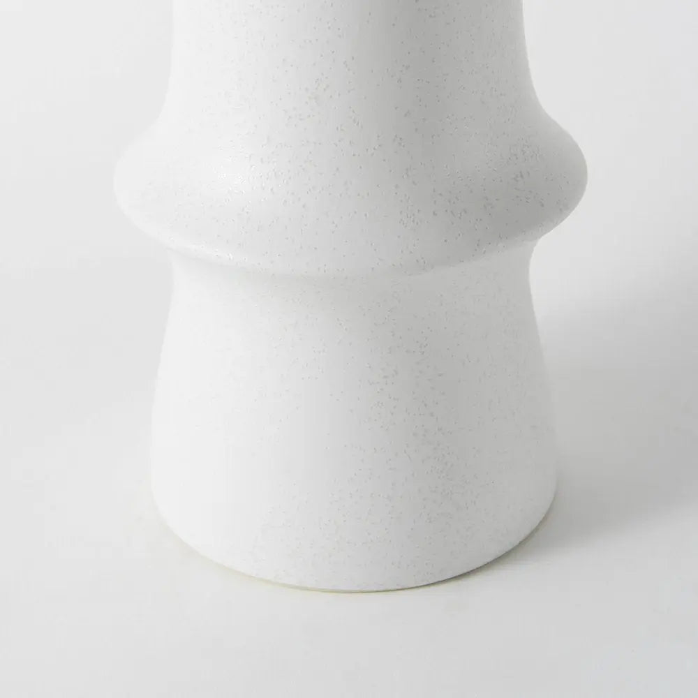 17" White Abstract Cylinder Ceramic Table Vase HomeRoots