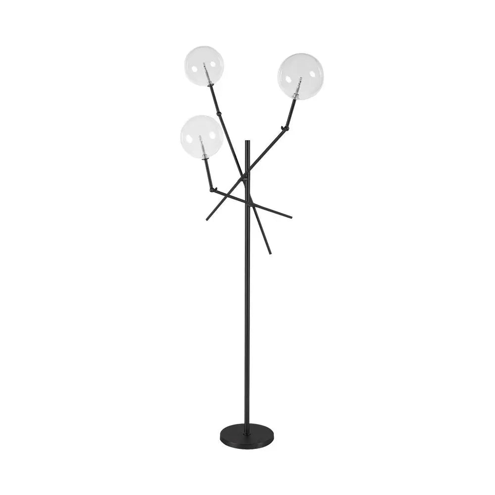 84" Black LED Floor Lamp With White HomeRoots