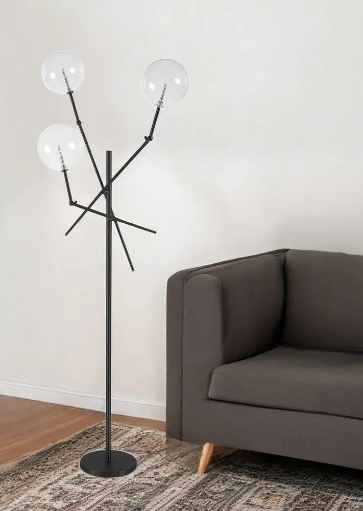 84" Black LED Floor Lamp With White HomeRoots