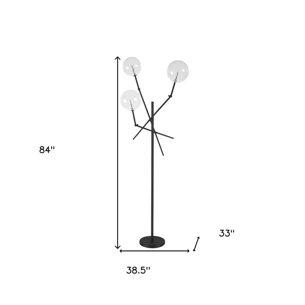 84" Black LED Floor Lamp With White HomeRoots