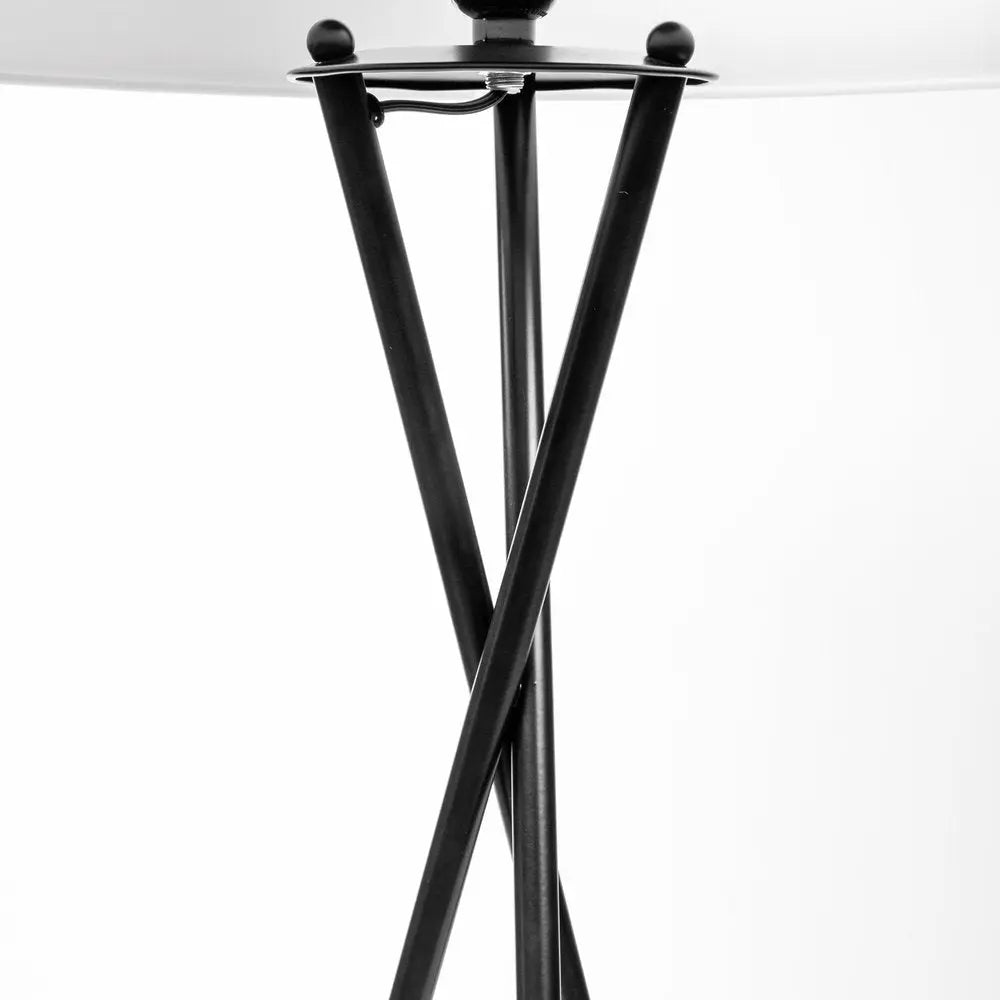 66" Black Tripod Floor Lamp With White Fabric Drum Shade HomeRoots