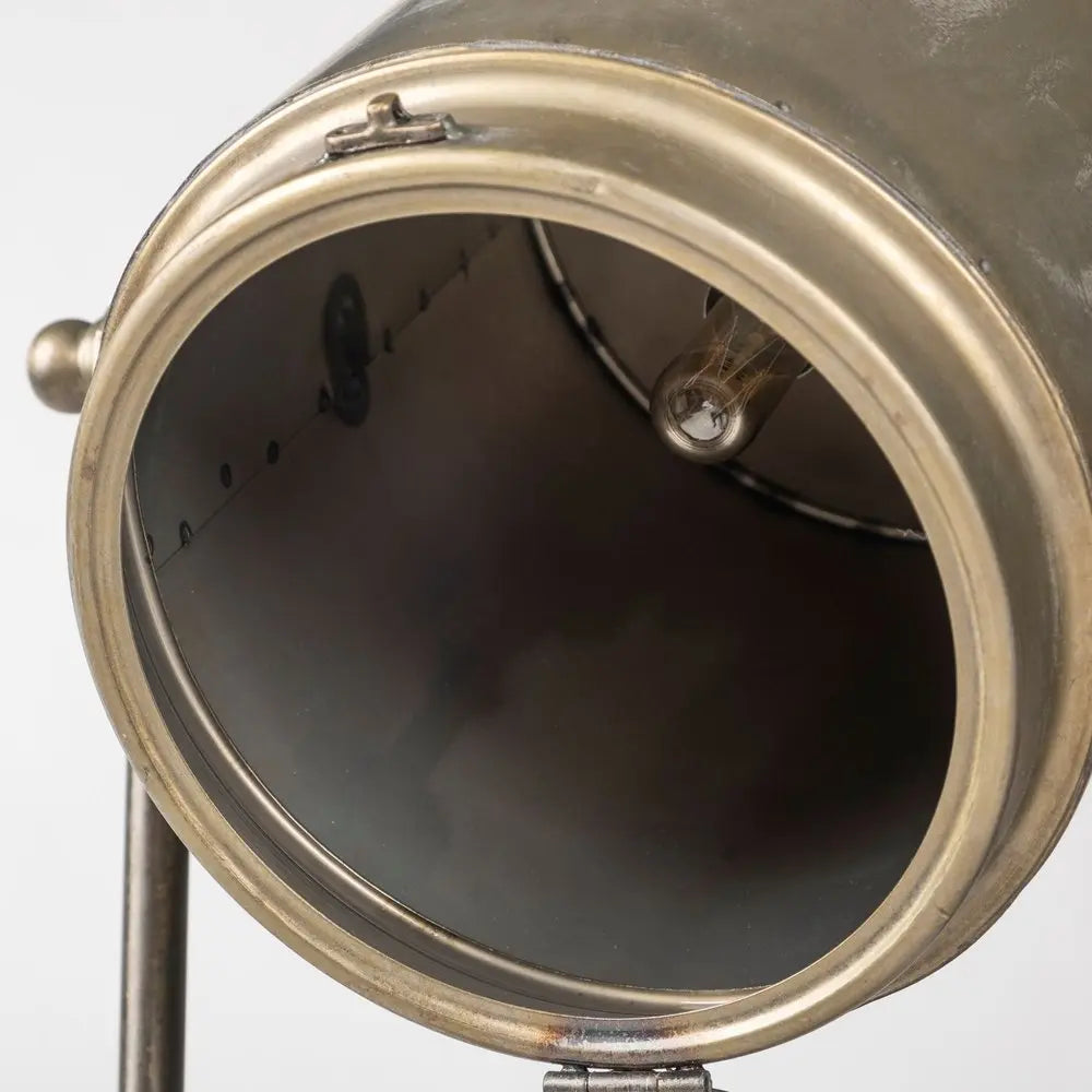 61" Antiqued Gold LED Movie Set Floor Lamp With Gold Metal Shade HomeRoots