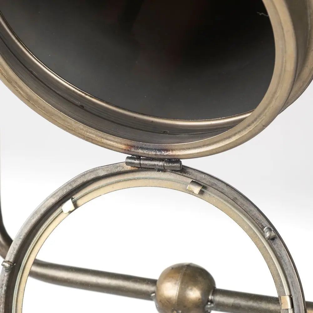 61" Antiqued Gold LED Movie Set Floor Lamp With Gold Metal Shade HomeRoots