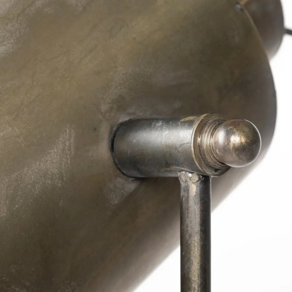 61" Antiqued Gold LED Movie Set Floor Lamp With Gold Metal Shade HomeRoots