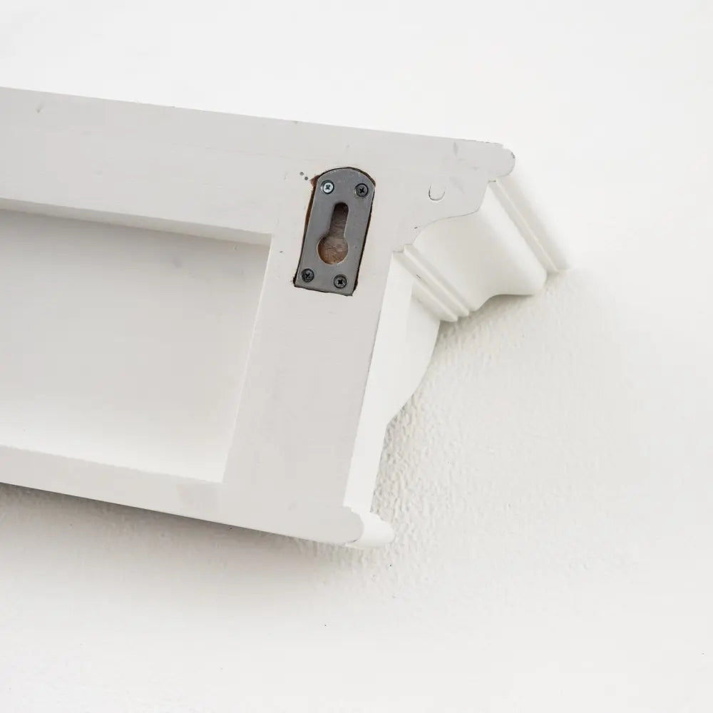 Classic White Wood Wide Eight Hook Coat Rack HomeRoots