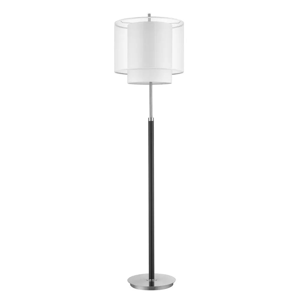 62" Floor Lamp With White Fabric Drum Shade HomeRoots