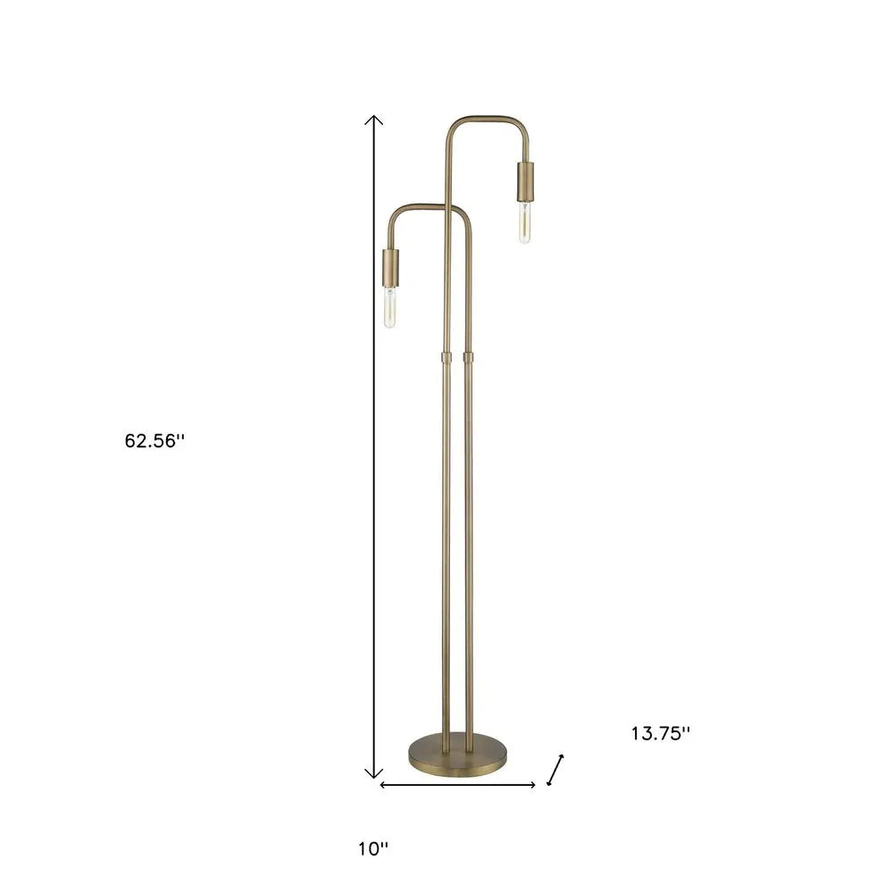 63" Two Light Torchiere Floor Lamp HomeRoots