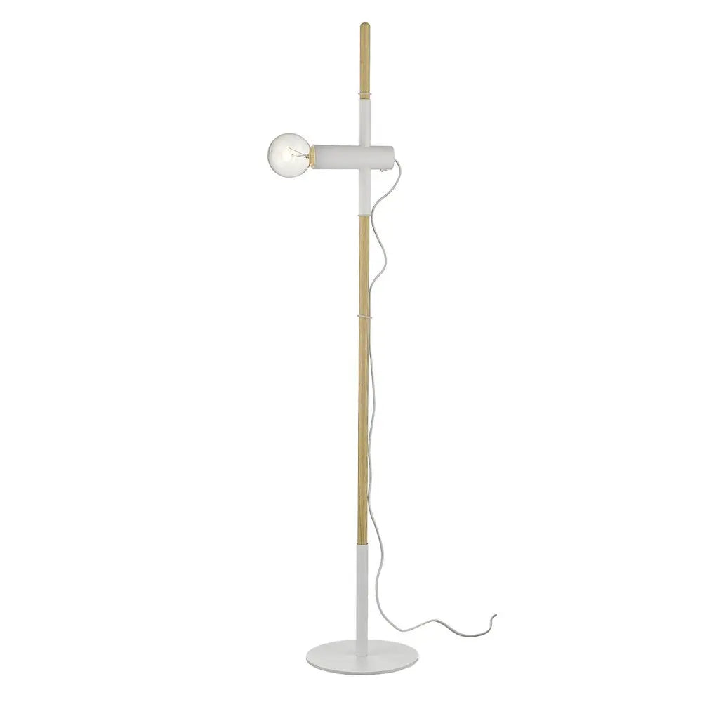55" Brown And White Reading Floor Lamp HomeRoots