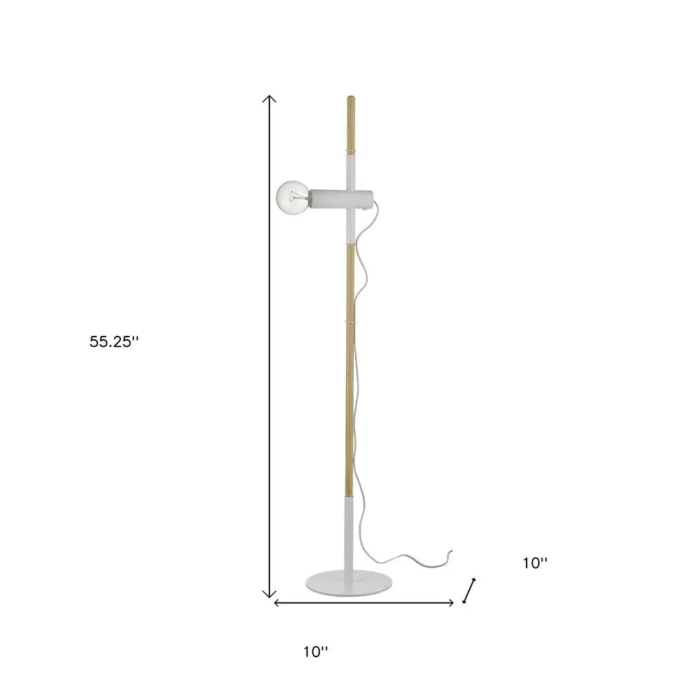 55" Brown And White Reading Floor Lamp HomeRoots