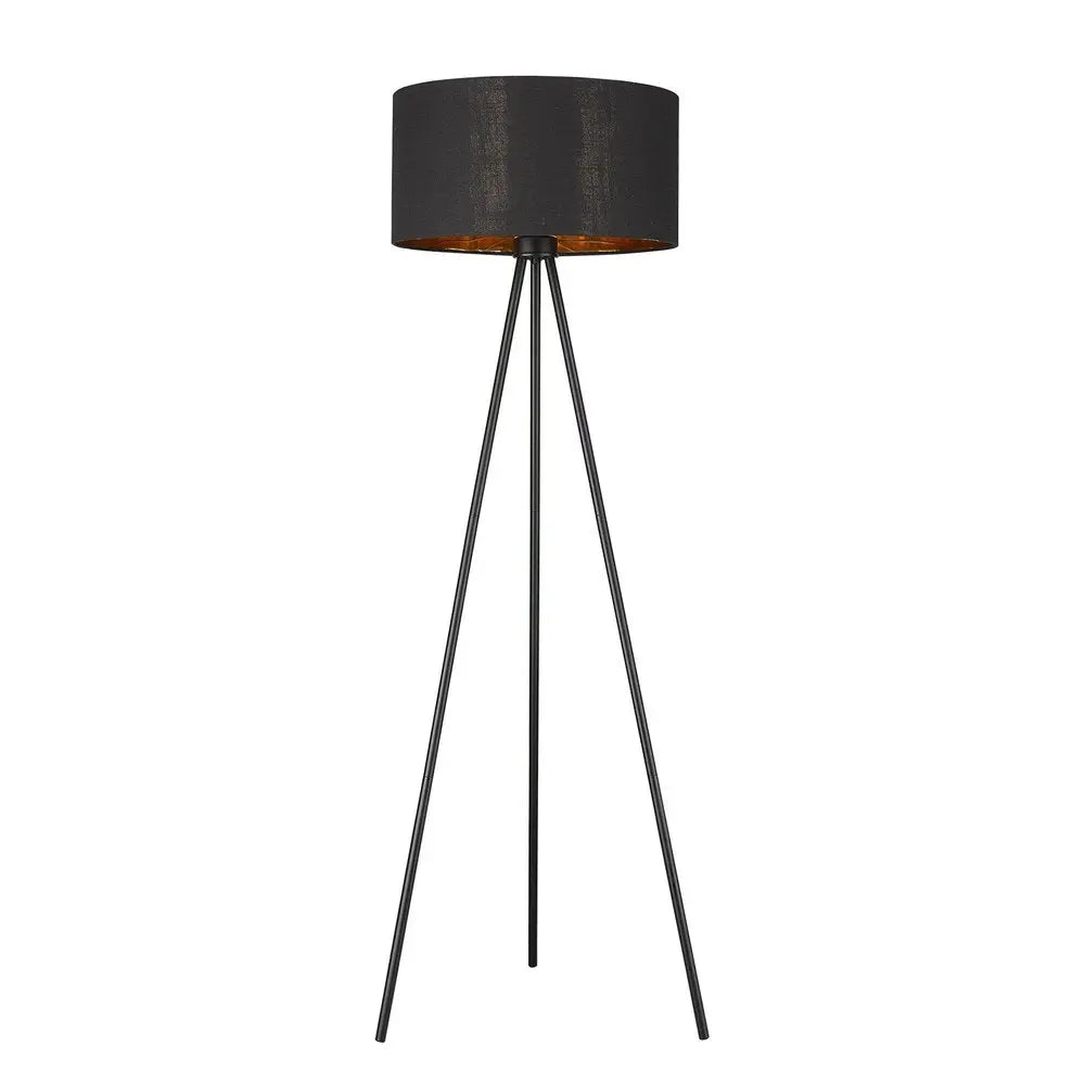 58" Matte Tripod Floor Lamp With Black Drum Shade HomeRoots
