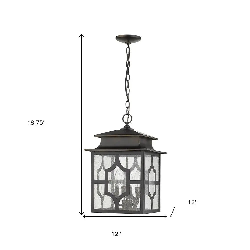 Calvert 4-Light Oil-Rubbed Bronze Hanging Lantern HomeRoots