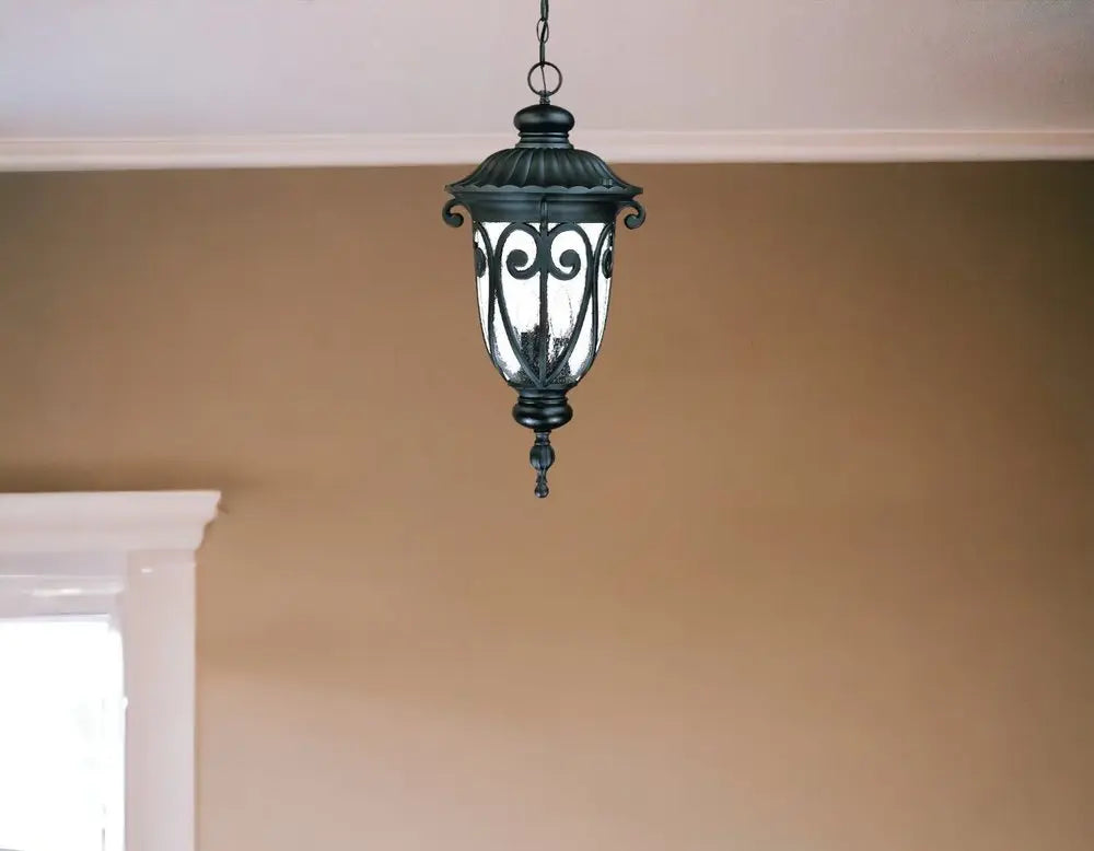 Naples 3-Light Matte Black Hanging Light HomeRoots