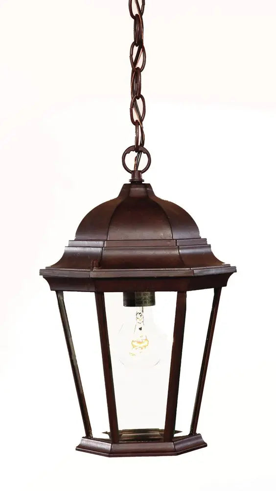 Brown Lantern Beveled Metal Dimmable Chandelier With Clear Shades HomeRoots