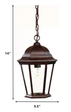 Brown Lantern Beveled Metal Dimmable Chandelier With Clear Shades HomeRoots