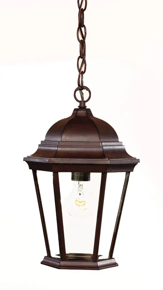 Brown Lantern Beveled Metal Dimmable Chandelier With Clear Shades HomeRoots