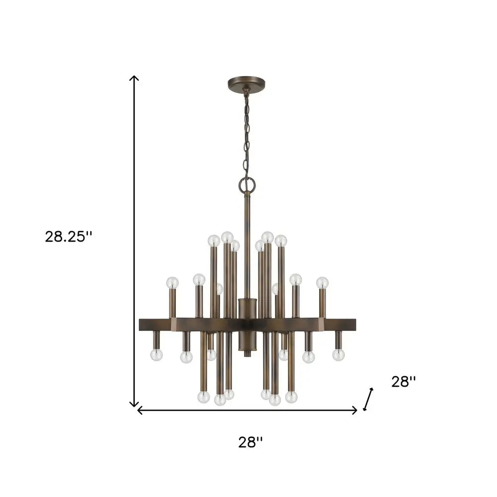 Brown Candle Style Multi Light Metal Dimmable Chandelier HomeRoots
