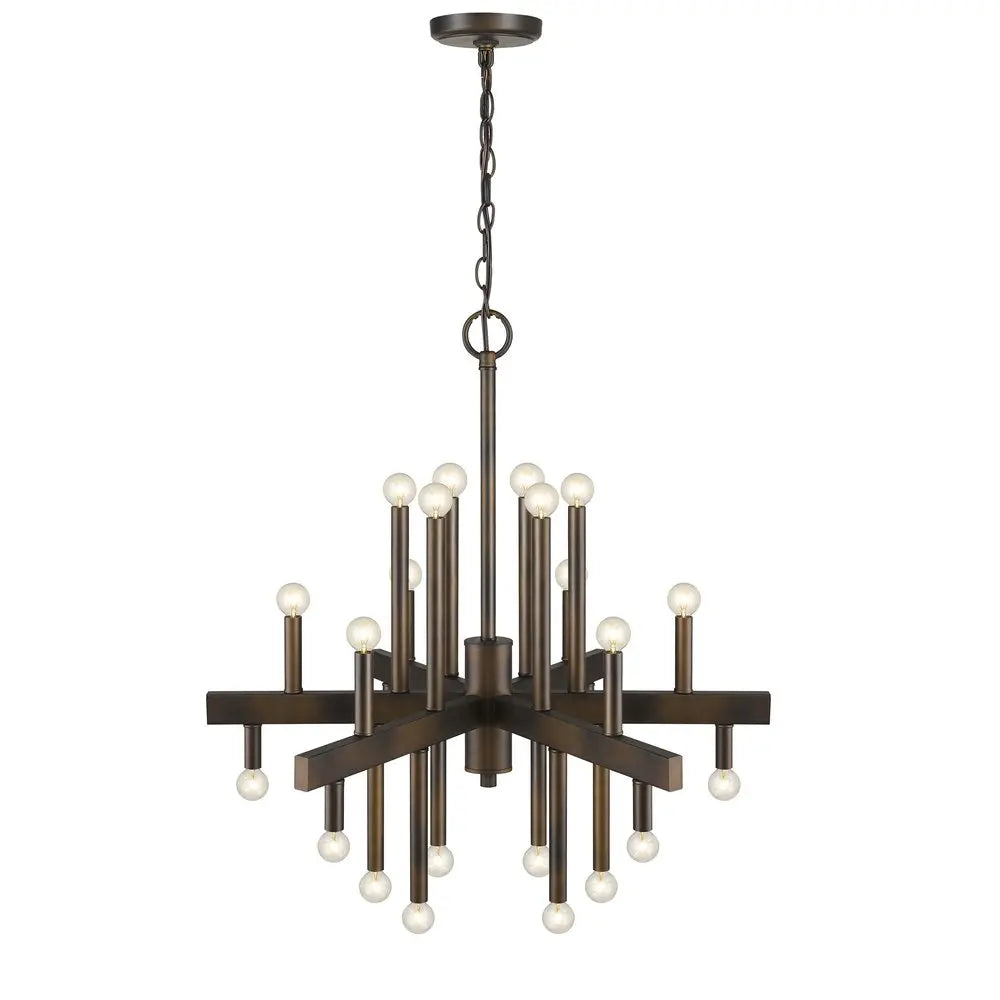 Brown Candle Style Multi Light Metal Dimmable Chandelier HomeRoots