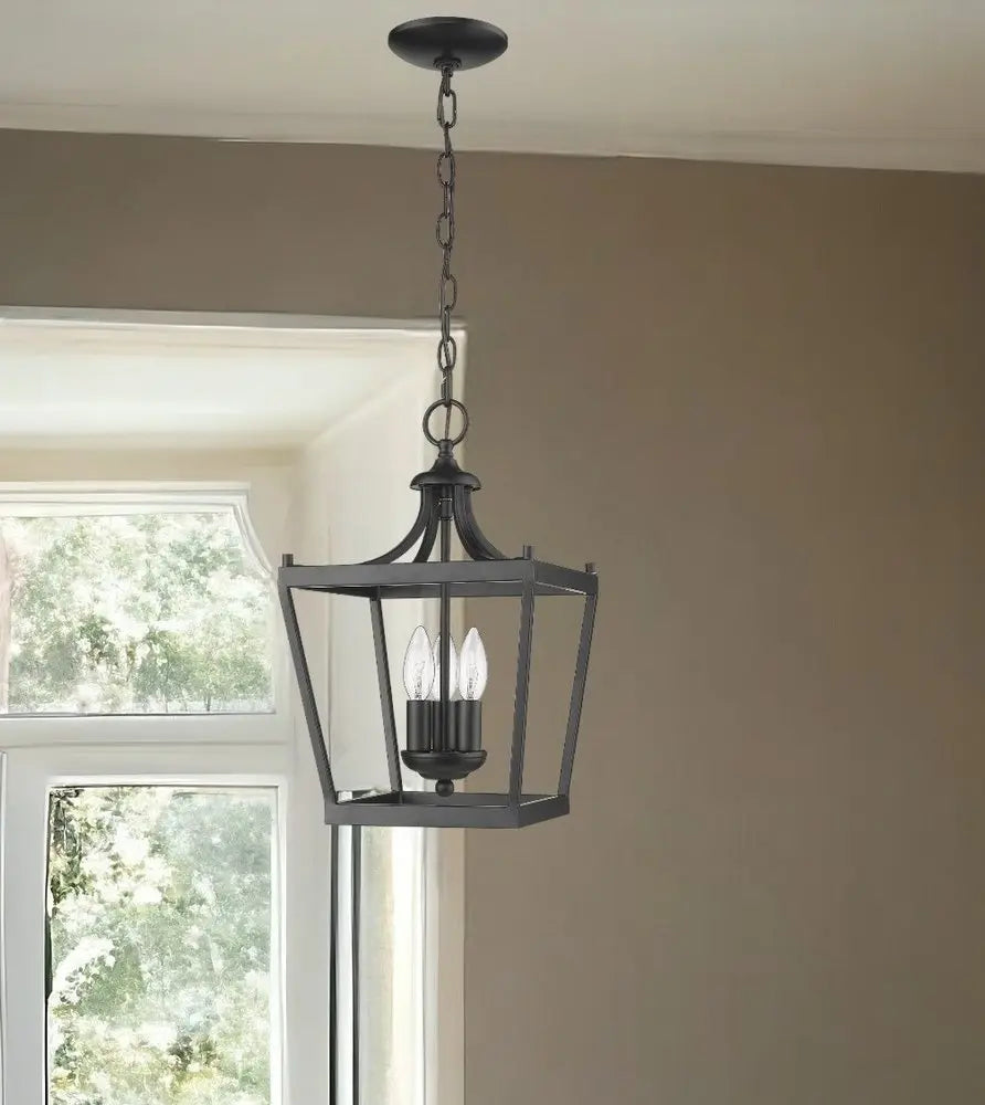 Vintage Black Metal Tapered Hanging Light HomeRoots