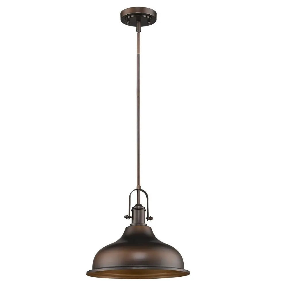Antique Bronze Hanging Light with Dome Shade HomeRoots