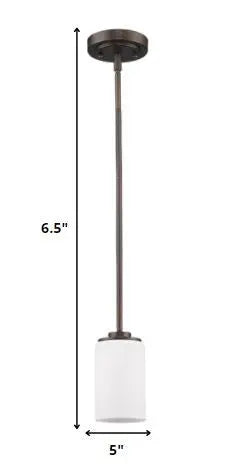 Bronze Frosted Glass Hanging Light HomeRoots