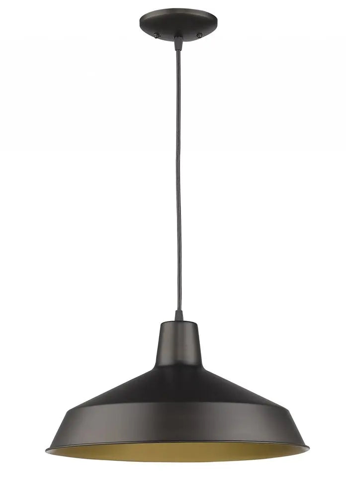 Industrial Brushed Bronze Hanging Light HomeRoots