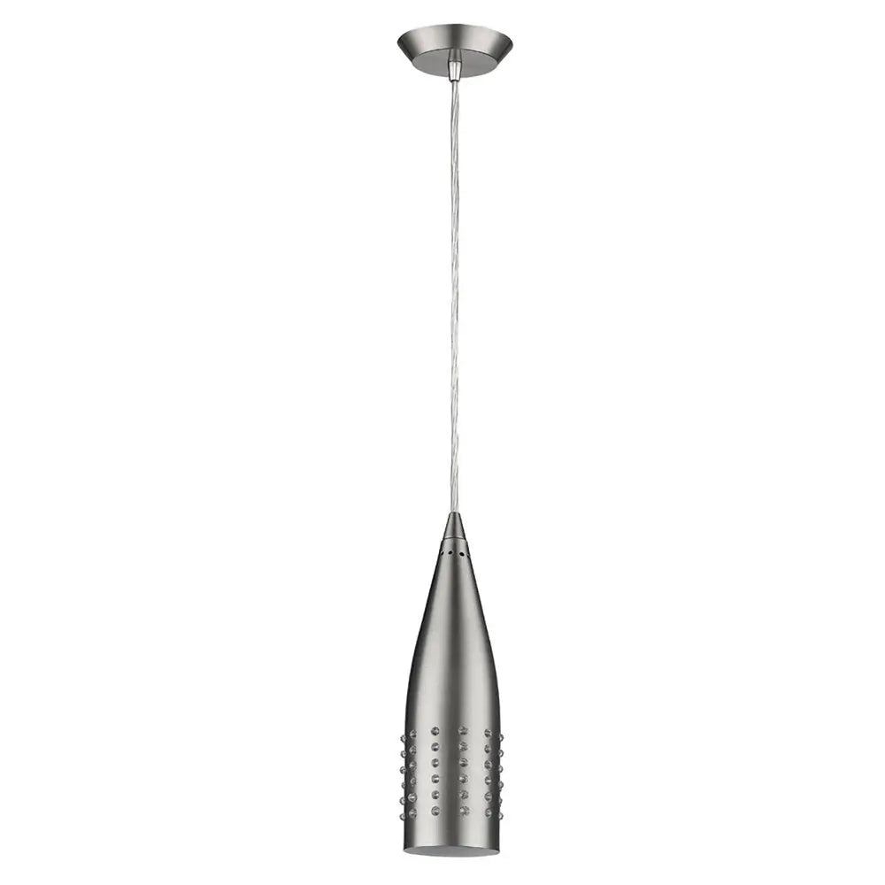 Narrow Silver Hanging Light with Glass Studs HomeRoots