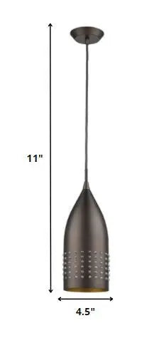 Bronze Hanging Light with Glass Studs HomeRoots