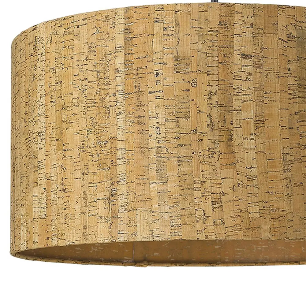 Matte Black Cork Shade Modern One Light Hanging Pendent Lamp HomeRoots