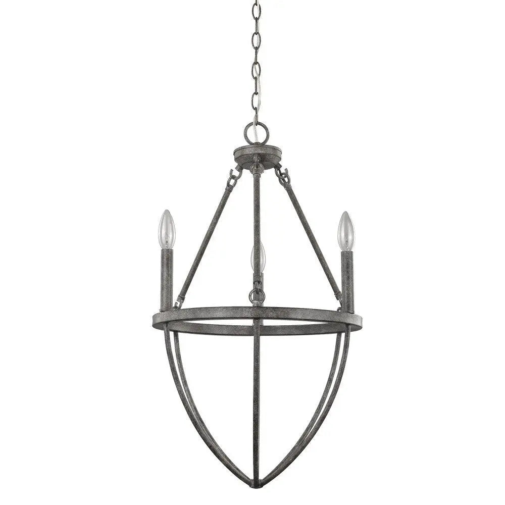 Ash Gray Candle Style Three Light Metal Dimmable Chandelier HomeRoots