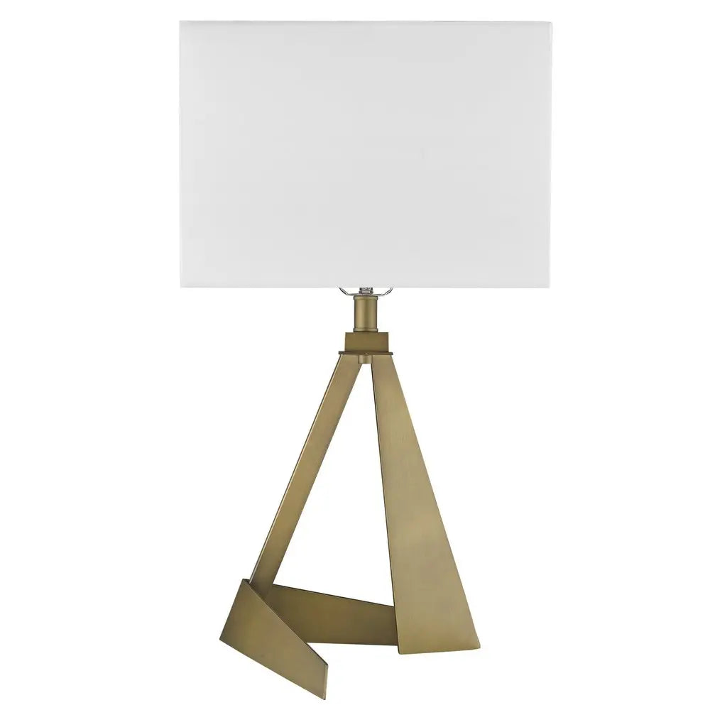25" Brass Metal Novelty Table Lamp With White Shade HomeRoots