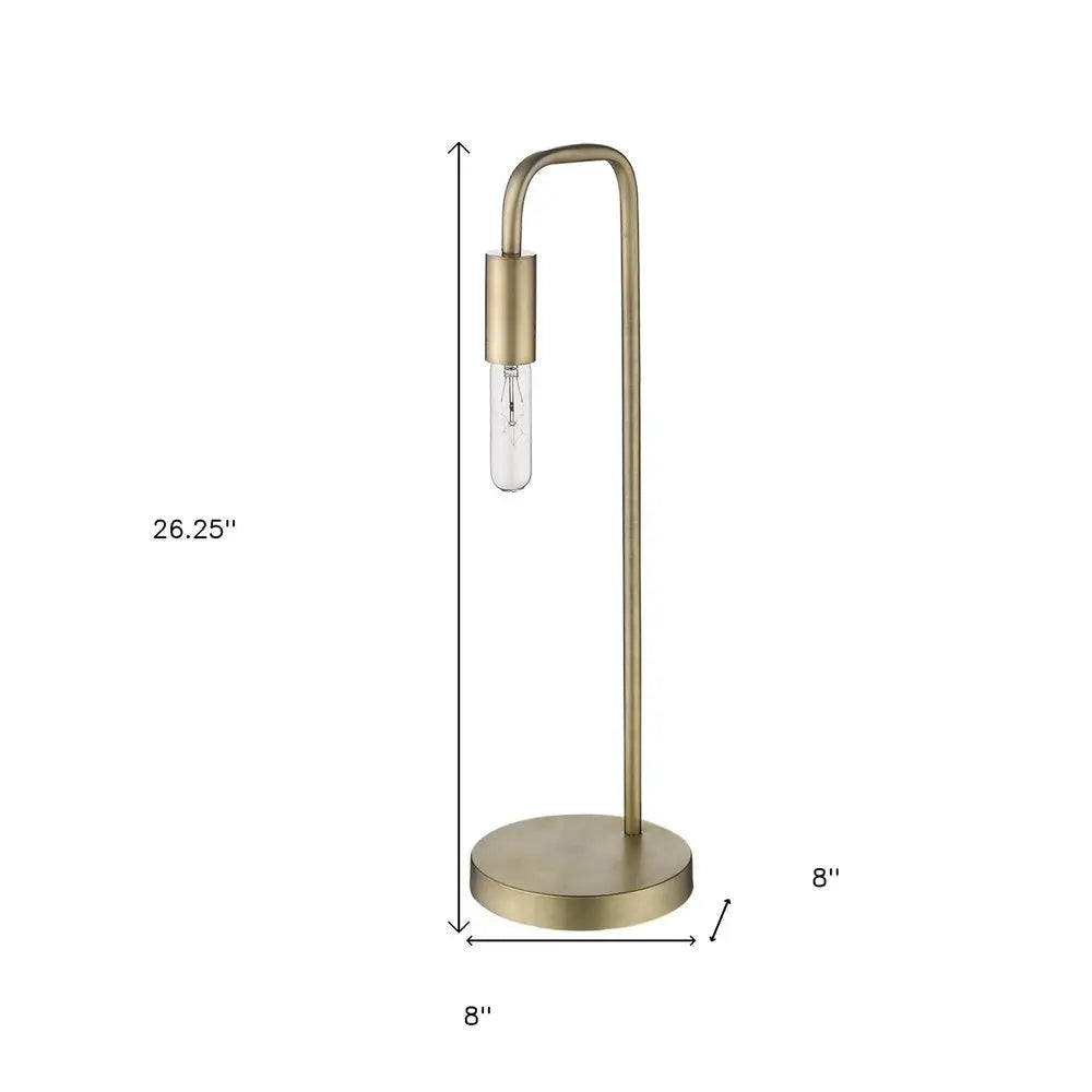 26" Brass Metal Table Lamp HomeRoots