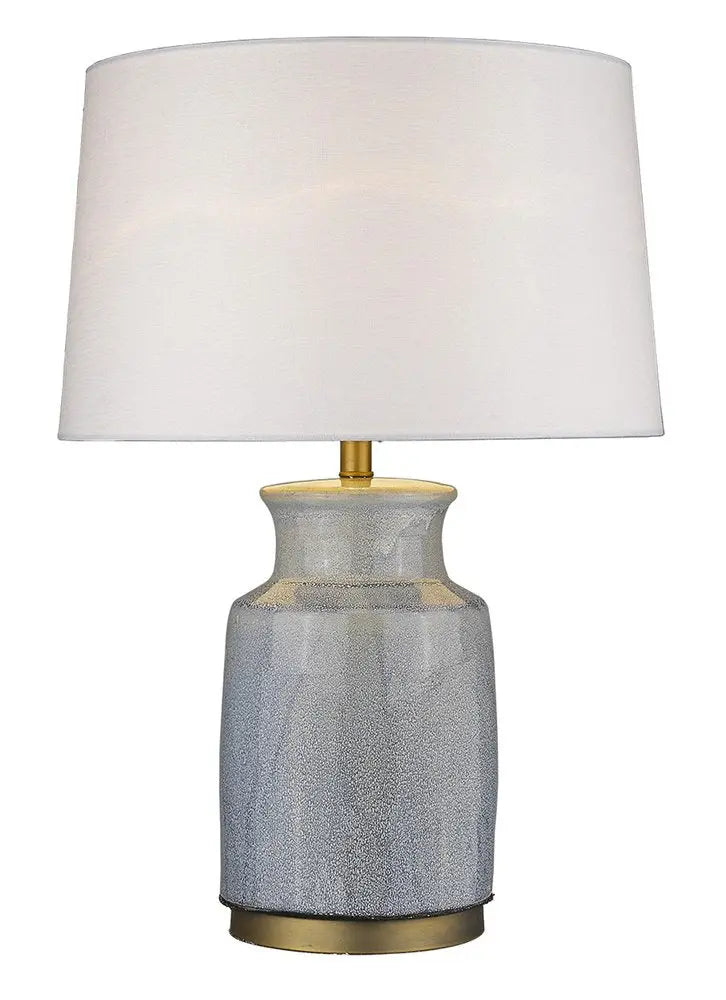 27" Gray Ceramic Table Lamp With White Empire Shade HomeRoots