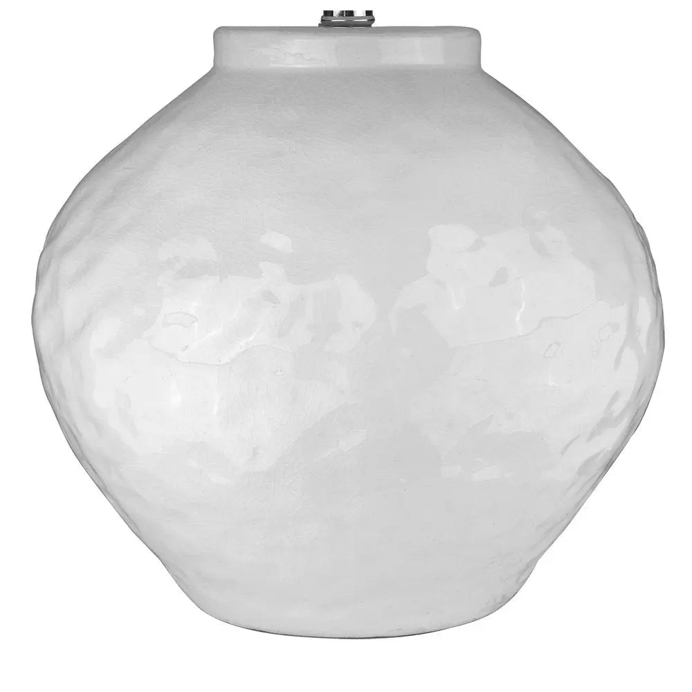 26" White Ceramic Table Lamp With White Drum Shade HomeRoots