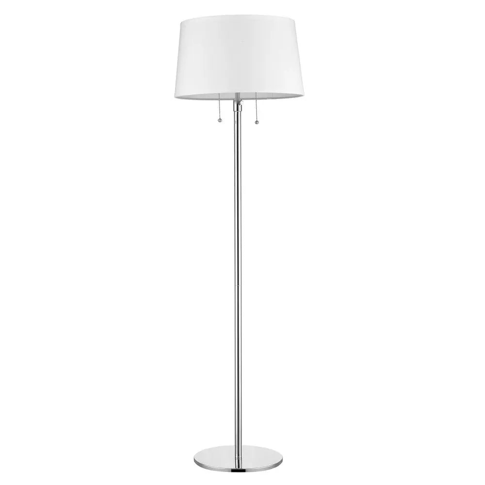 59" Floor Lamp With White Linen Empire Shade HomeRoots
