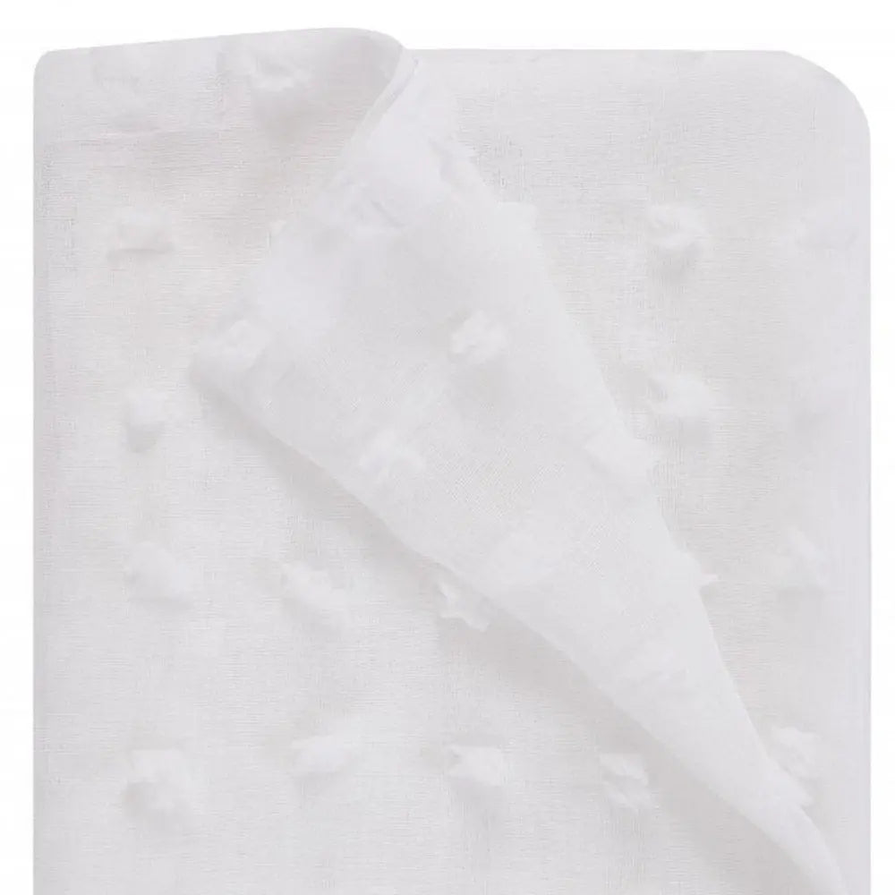 White Puff Sheer Shower Curtain HomeRoots