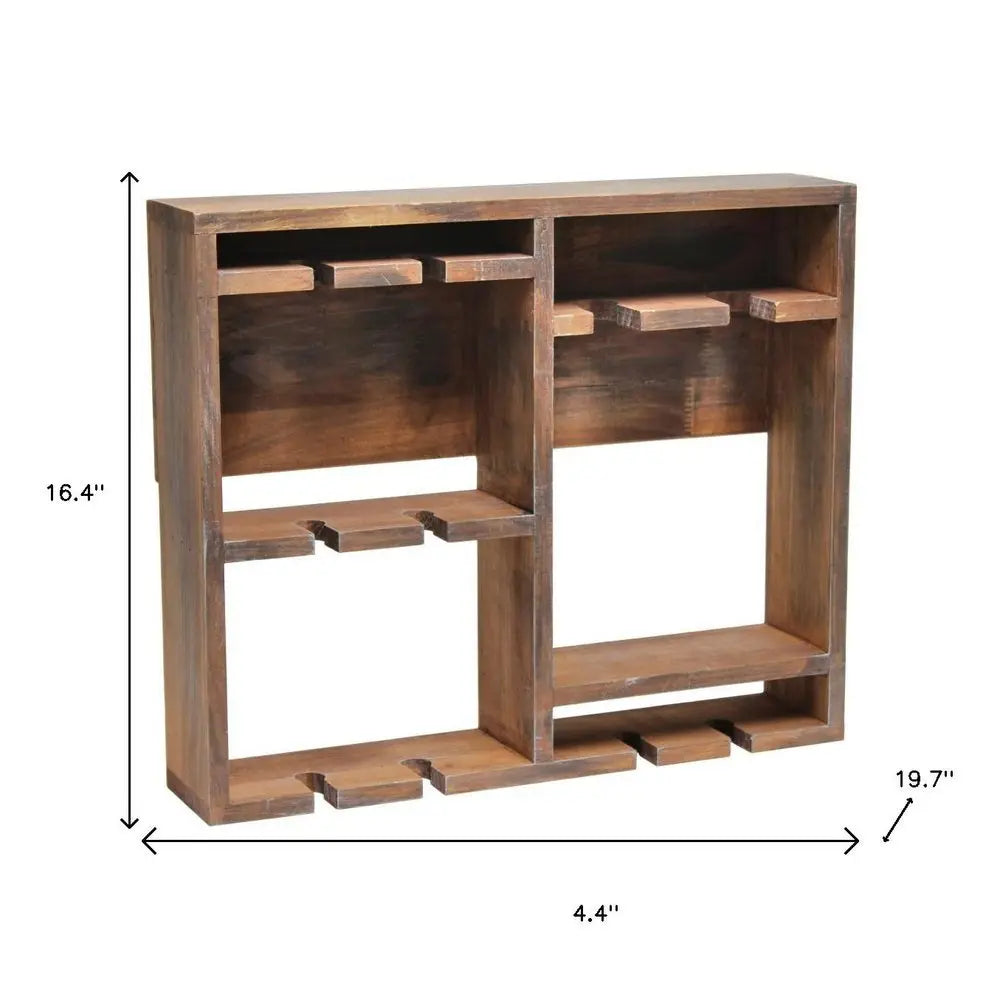 4" Brown Wood Entertainment Organizer - NOBLE HOME INTERIORS