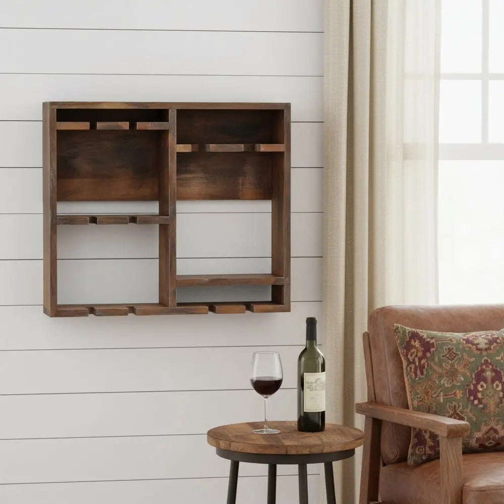 4" Brown Wood Entertainment Organizer - NOBLE HOME INTERIORS