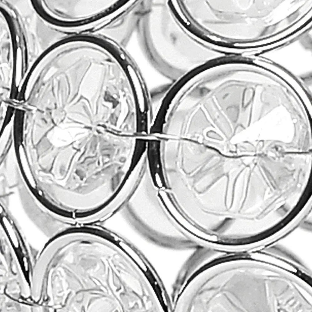 4" Clear And Silver Faux Crystal And Metal Round Table Vase - NOBLE HOME INTERIORS