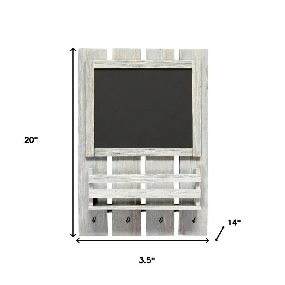 4" Gray Wood Desk Organizer Set - NOBLE HOME INTERIORS