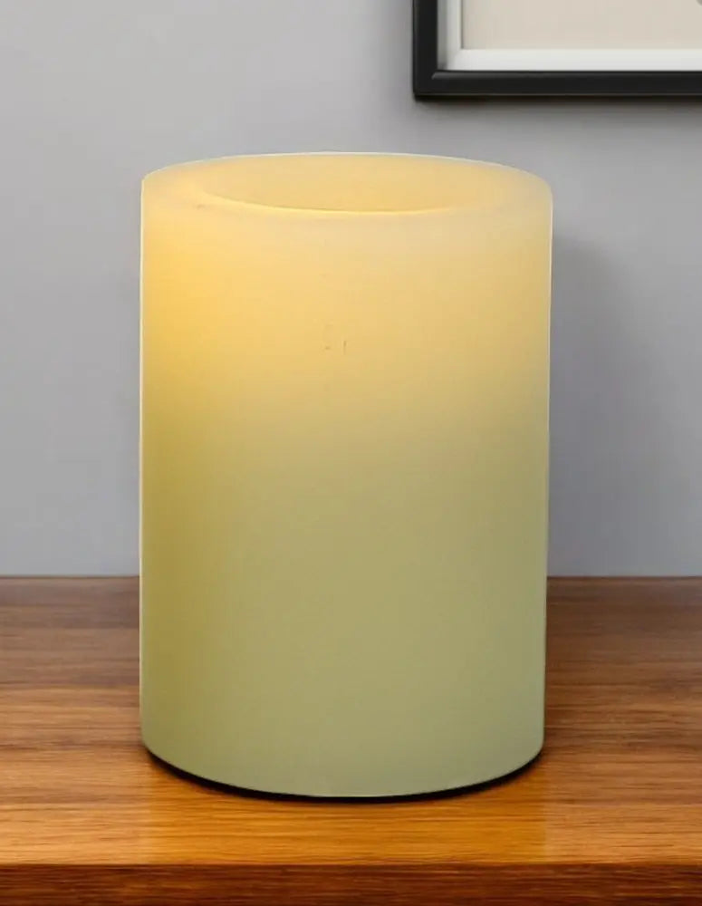 4" Ivory Flameless Pillar Candle - NOBLE HOME INTERIORS