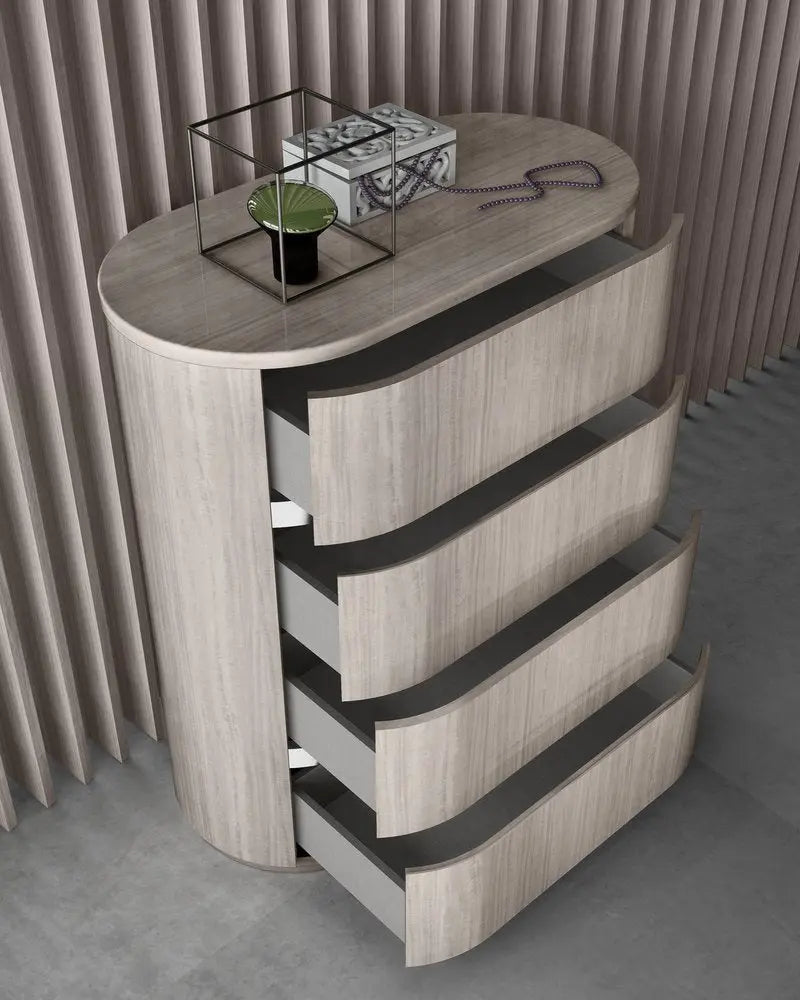 40" Beige Wood Four Drawer Gentlemens Chest - NOBLE HOME INTERIORS