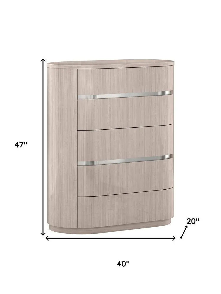 40" Beige Wood Four Drawer Gentlemens Chest - NOBLE HOME INTERIORS