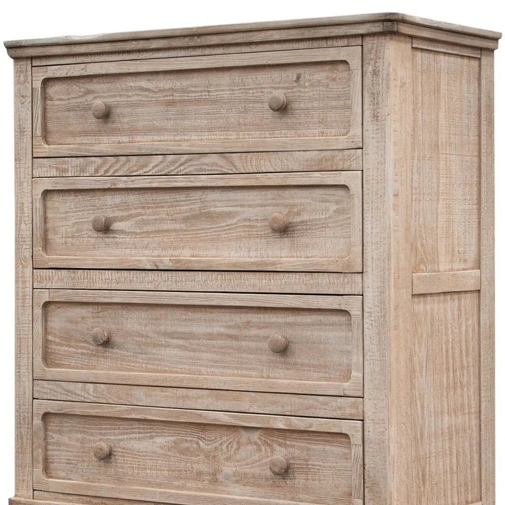 40" Natural Solid Wood Four Drawer Chest - NOBLE HOME INTERIORS