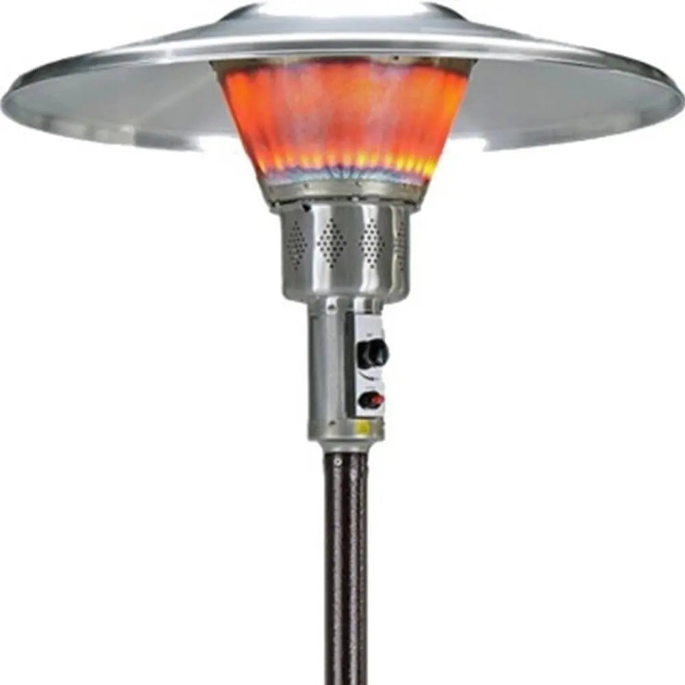 40000 BTU Bronze Steel Propane Cylindrical Pole Standing Patio Heater - NOBLE HOME INTERIORS