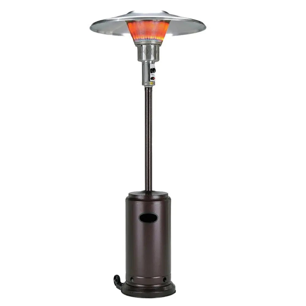 40000 BTU Bronze Steel Propane Cylindrical Pole Standing Patio Heater - NOBLE HOME INTERIORS