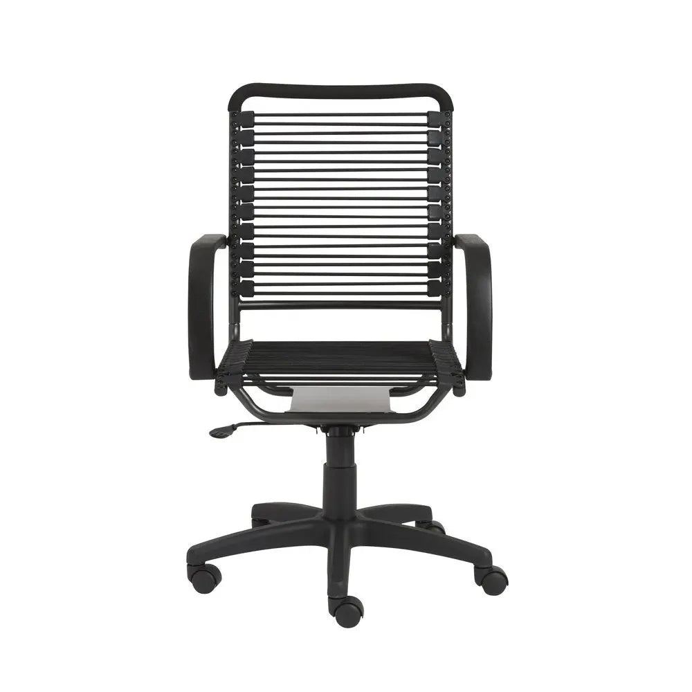 Black Adjustable Swivel Bungee Rolling Office Chair HomeRoots