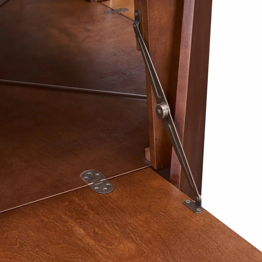 Cosmo Brown and Black Corner Bar Cabinet HomeRoots