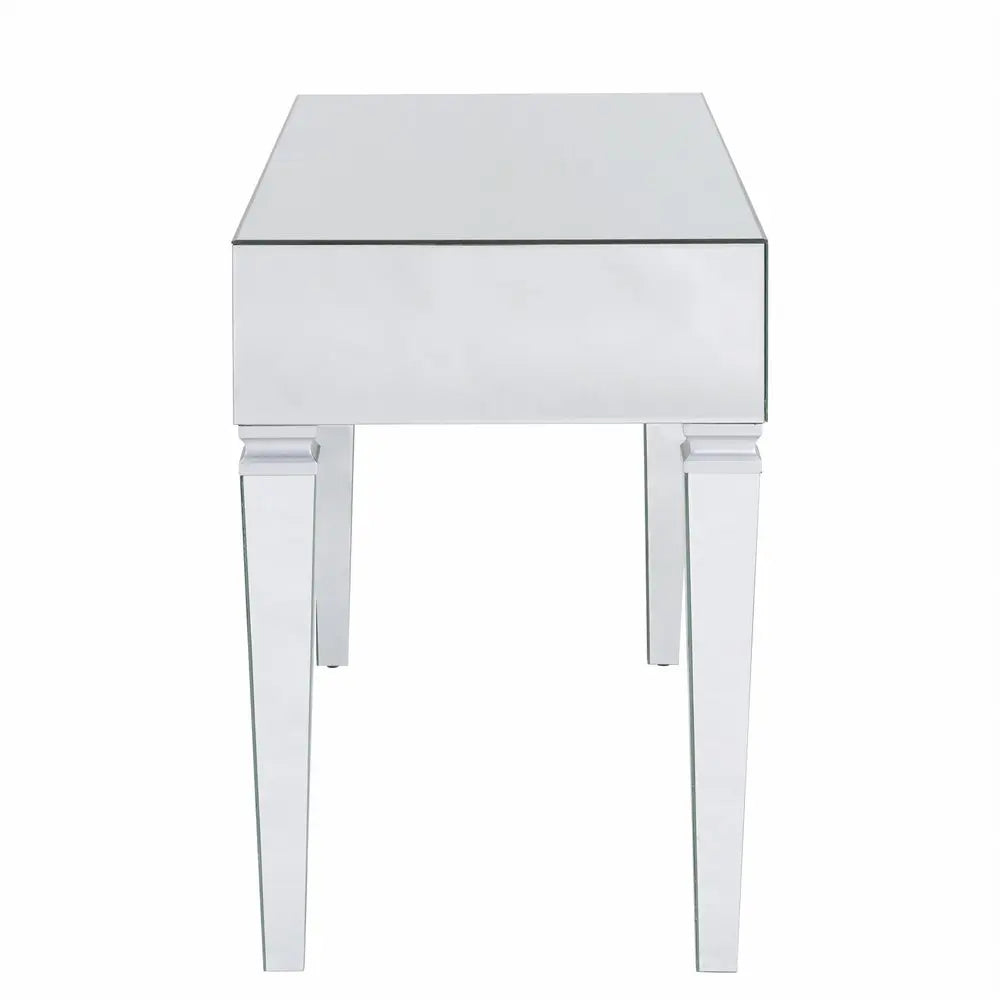 47" Silver Mirrored Writing Desk With Three Drawers HomeRoots